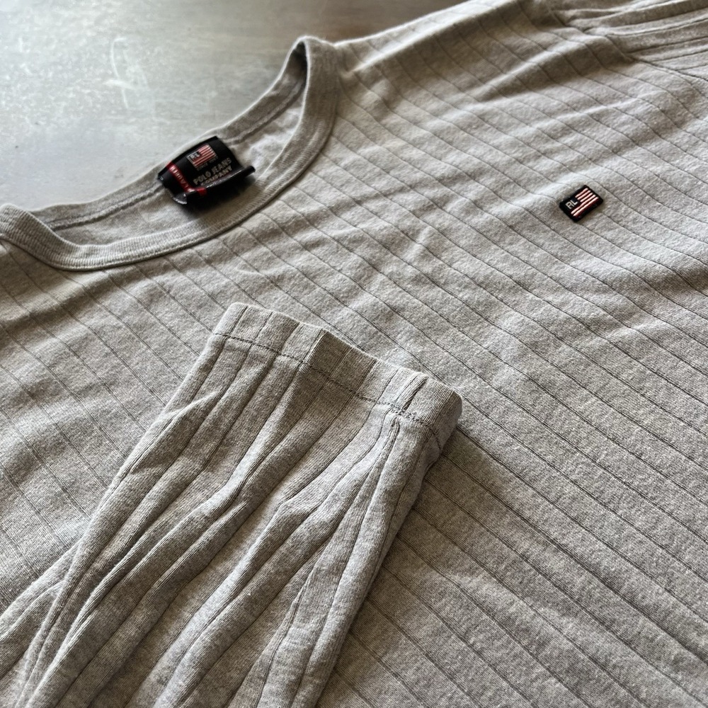 Ralph Lauren Polo Jeans Co Sweater Men's M Gray Pullover Vintage